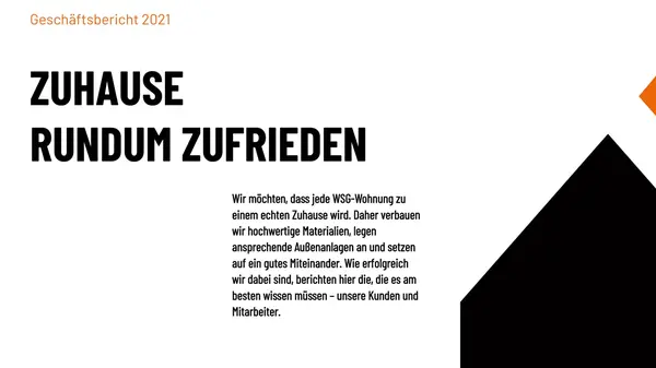 Geschäftsbericht "Zuhause rundum Zufrieden"