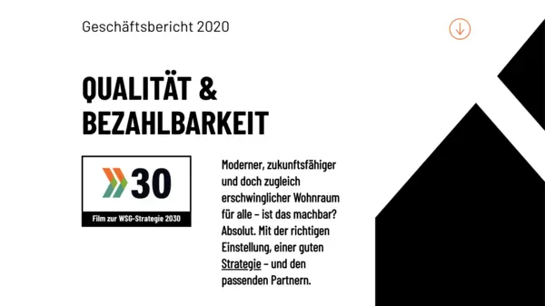 Geschäftsbericht "Qualität und Bezahlbarkeit"