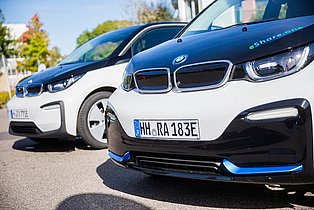 WSG Nachhaltige Mobilität zwei Elektroautos