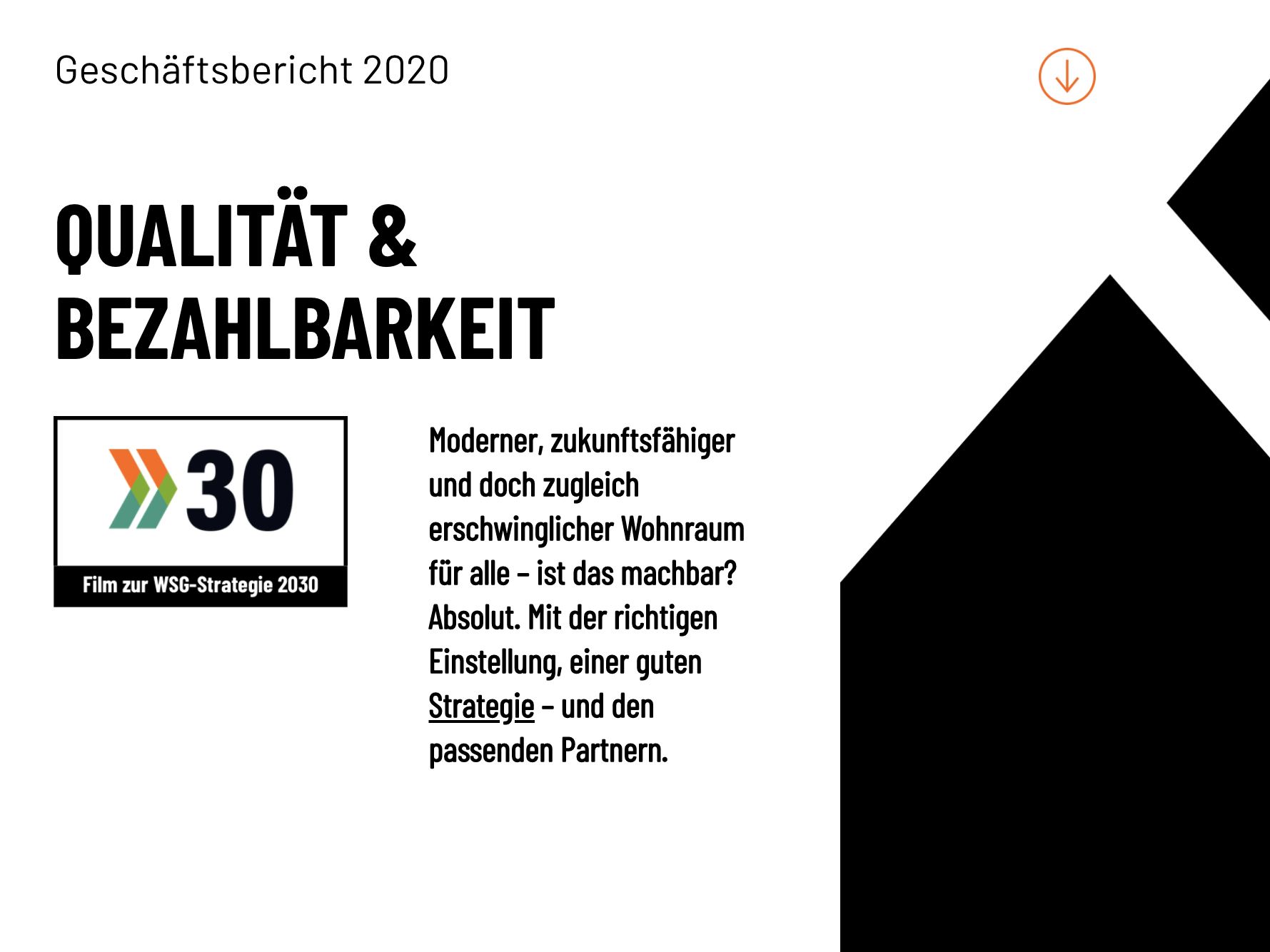 Geschäftsbericht "Qualität und Bezahlbarkeit"