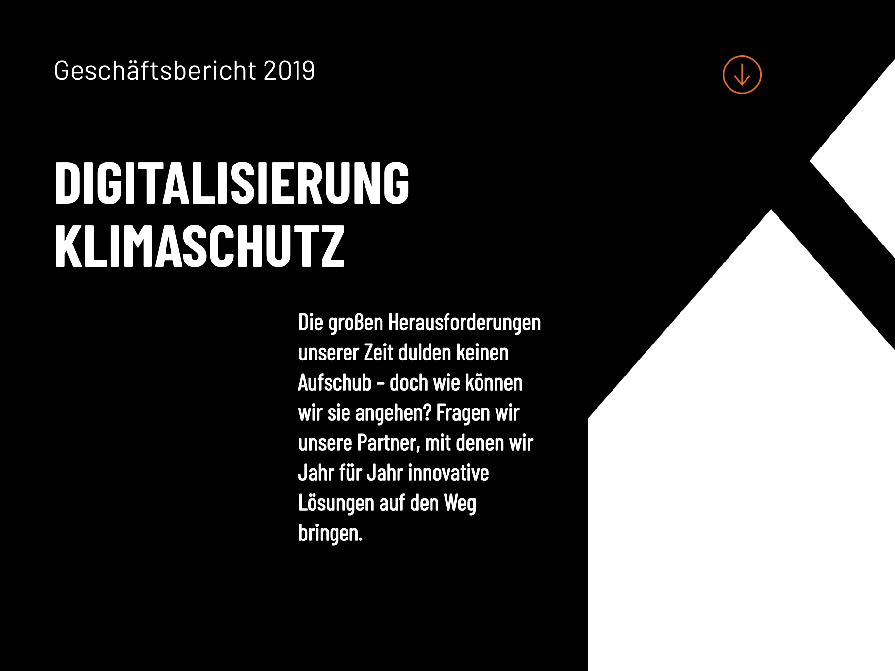 Geschäftsbericht "Digitalisierung und Klimaschutz"